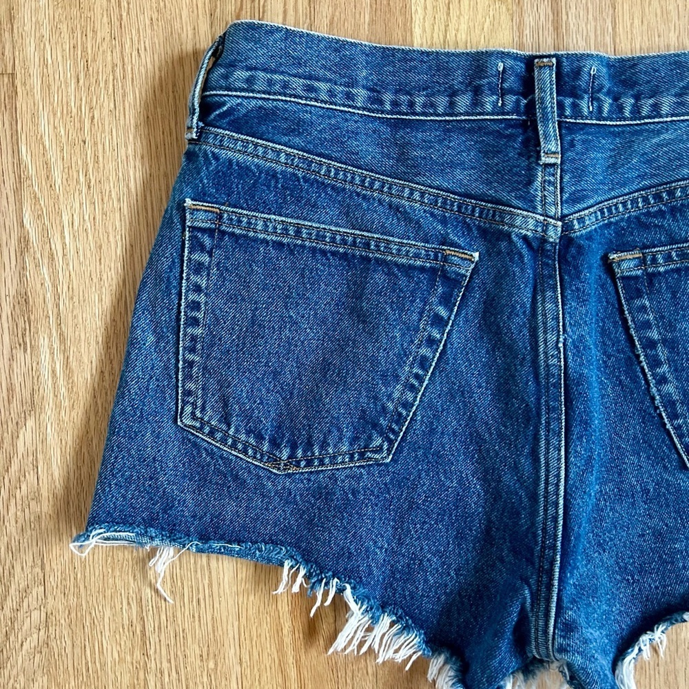 AGOLDE parker vintage cut off shorts caution dark wash denim jorts size 28 - Picture 14 of 16